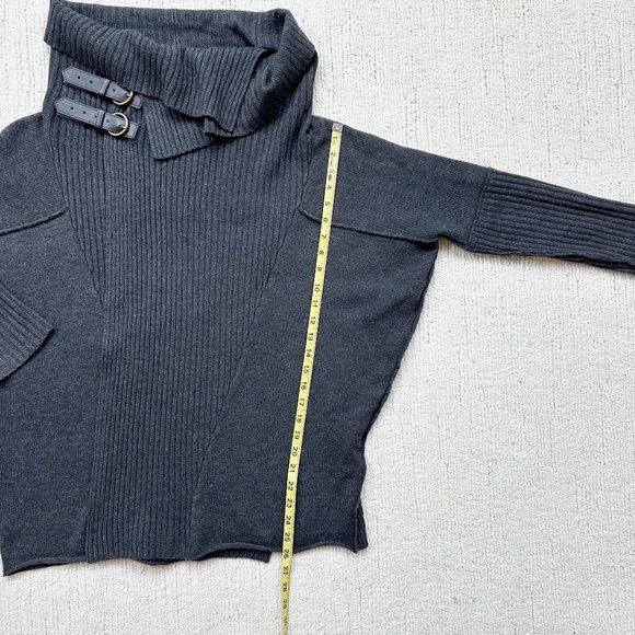 Brochu Walker | Wrap Cardigan Wool Cashmere Blend | Dark Gray | M - Picture 5 of 10